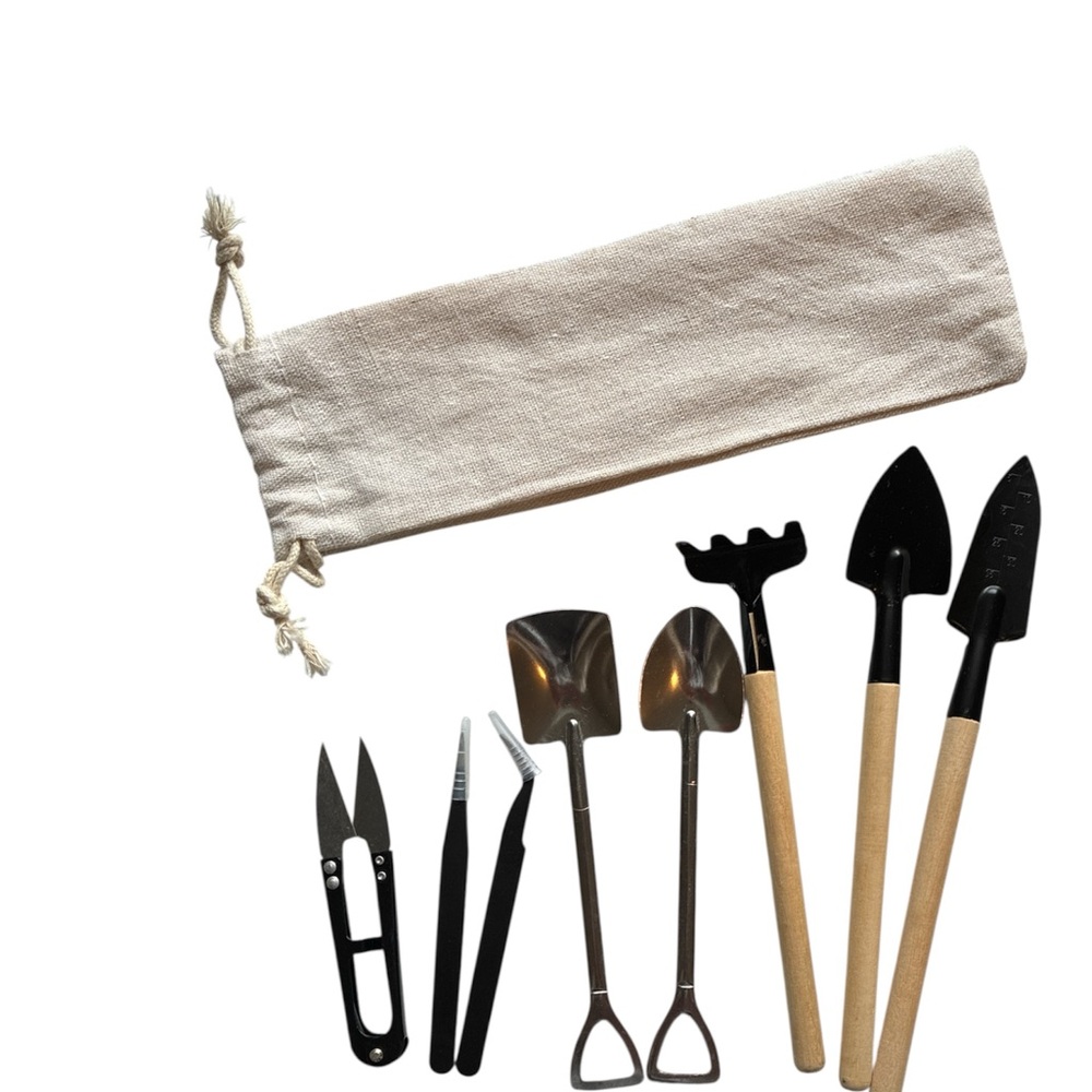9 Piece Succulent Flower Cactus Care Garden Tool Set Bundle with Canvas Pouch